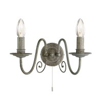 Searchlight Greythorne 2 Light Wall Bracket Textured Grey Finish