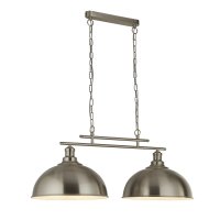 Searchlight Fusion 2 Light Ceiling Bar, Satin Silver, Ss Shades