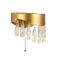 SEARCHLIGHT JEWEL LED WALL LIGHT, GOLD WITH CRYSTAL