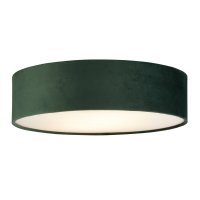 Searchlight Drum 2 2 Light Velvet Flush, Green Shade