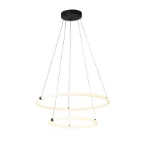 Searchlight Revolve 2 Light Led Ring Pendant, Matt Black