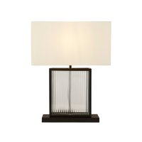 Searchlight Clarendon 1Lt Table Lamp, Tempered Glass, Matt Black