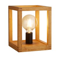 Searchlight Square Woven Bamboo Wood 1Lt Table Lamp