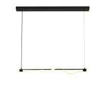 Searchlight Serpent Led Convertible To Semi Flush Pendant, Blk Acrylic