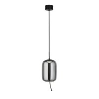 Searchlight Lisbon Led Pendant,Black And Smoked Glass