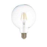 PACK 5 LED FILAMENT GLOBE LAMP (125mm) CLEAR GLASS, E27 6W,