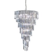 Searchlight Sigma 9 Light Chrome Chandelier with Clear Acrylic Rods