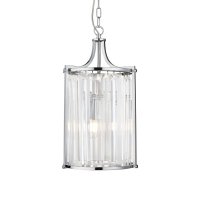 Searchlight Victoria 2 Light Pendant, Chrome With Crystal Glass