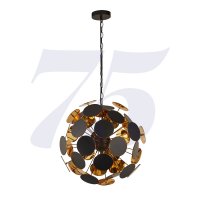 Searchlight Discus 4 Light Black/Gold Pendant