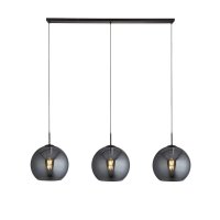 Searchlight Amsterdam 3 Light Bar Pendant Smoked Glass Black