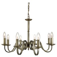 Searchlight Richmond 8 Light Ceiling Antique Brass Scroll Arms