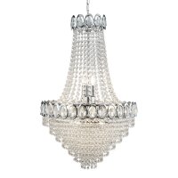 Searchlight Louis Philipe Crystal 11 Light Chrome Chandelier with Clear Glass Beads