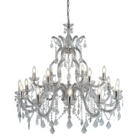 Searchlight Marie Therese 18 Light Chandelier Chrome Clear Crystal