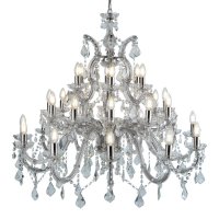 Searchlight Marie Therese 30Lt Chandelier Chrome Clear Crystal