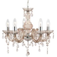 Searchlight Marie Therese 5 Light Ceiling Mink Glass/Acrylic