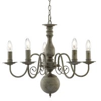 Searchlight Greythorne 5 Light Ceiling Textured Grey Finish