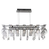 Searchlight Vino 10 Light Decorative Ceiling-Chrome & Crystal Buttons/Pear-Drops & Wine Glass Trim