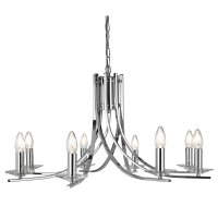 Searchlight Ascona-8 Light Ceiling Chrome Twist Frame with Clear Glass Sconces
