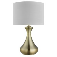 Searchlight Touch Lamp Antique Brass Cream Shade