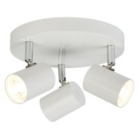 Searchlight Rollo (Dim) 3 Light Cylinder Head Spot Plate White & Chrome