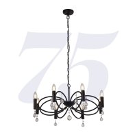 Searchlight Infinity 8 Light Pendant Black With Crystal Glass Detail