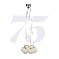 Searchlight Cluster 7 Light Led Ball Pendant-Chrome W Clear Glass & Crystal Sand Balls