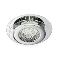 Searchlight Vesta LED Ceiling Flush Chrome Clear Crystal Centre Deco