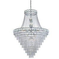 Searchlight Louis Philipe Crystal-28 Light Tiered Chandelier Clear Crystal Dressing Chrome Frame