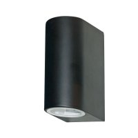 Searchlight LED Outdoor & Porch(Gu10 LED)Ip44 Wall Light 2 Light Black Bulbs Not Inc