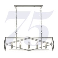 Searchlight Chassis 5 Light Satin Silver Pendant