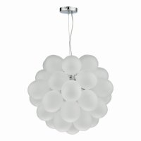 Bubbles 6 Light Pendant Polished Chrome Frosted Glass