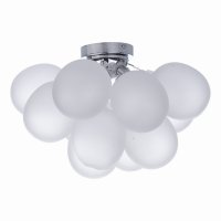 Bubbles 4 Light Flush Polished Chrome Frosted Glass