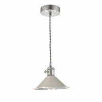 Hadano 1 Light Pendant Antique Chrome With Cashmere Shade