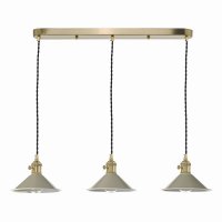 Hadano 3 Light Brass Suspension With Cashmere Shades