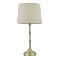 Cane 1 Light Table Lamp Antique Brass With Shade