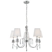 Searchlight Portico Cc/Glass 5Lt Pend - Wh String Shade