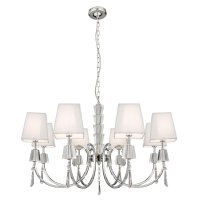 Searchlight Portico Cc/Glass 8 Light Pend Wh String Shade