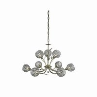 Searchlight Bellis II 9 Light Pendant Antique Brass & Clear Glass Shade