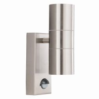 Searchlight Metro LED 2 Light Outdoor Wall Light Stainless Steel & Glass