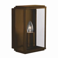 Searchlight Box Outdoor Wall & Porch Light Rustic Brown & Glass