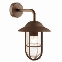 Searchlight Toronto Outdoor Wall Light Rust Brown Metal & Clear Glass