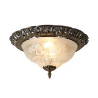 Searchlight Derby Flush Ant/Brass/Glass Fitting 33Cm