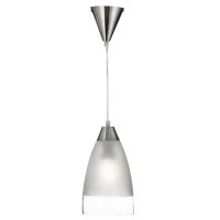 Searchlight Metal & Glass Pendant - Dome Clear/Sanded Band + Susp