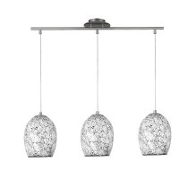 Searchlight Crackle 3 Light White Glass Pendant