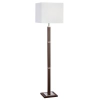 Searchlight Waverley Floor Lamp 1Lt Brown Wood/Ss Rectangular