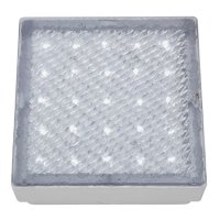 SEARCHLIGHT LED OUTDOOR&INDOOR RECESSED WALKOVER CLEAR 15cm SQUARE WHITE LED