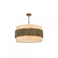 David Hunt Willow 4 Light Pendant with Taupe Silk Shade