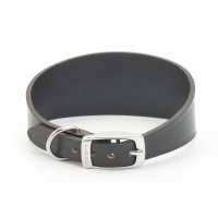 Ancol Whippet Leather Collar - Black 30-34cm