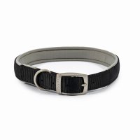 Ancol Black Padded Nylon Dog Collar - 55cm/22"