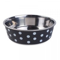 Zoon Navy Polka Dot Dog Bowl 17cm